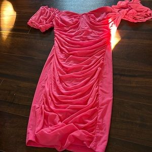 Pink off the shoulder dress